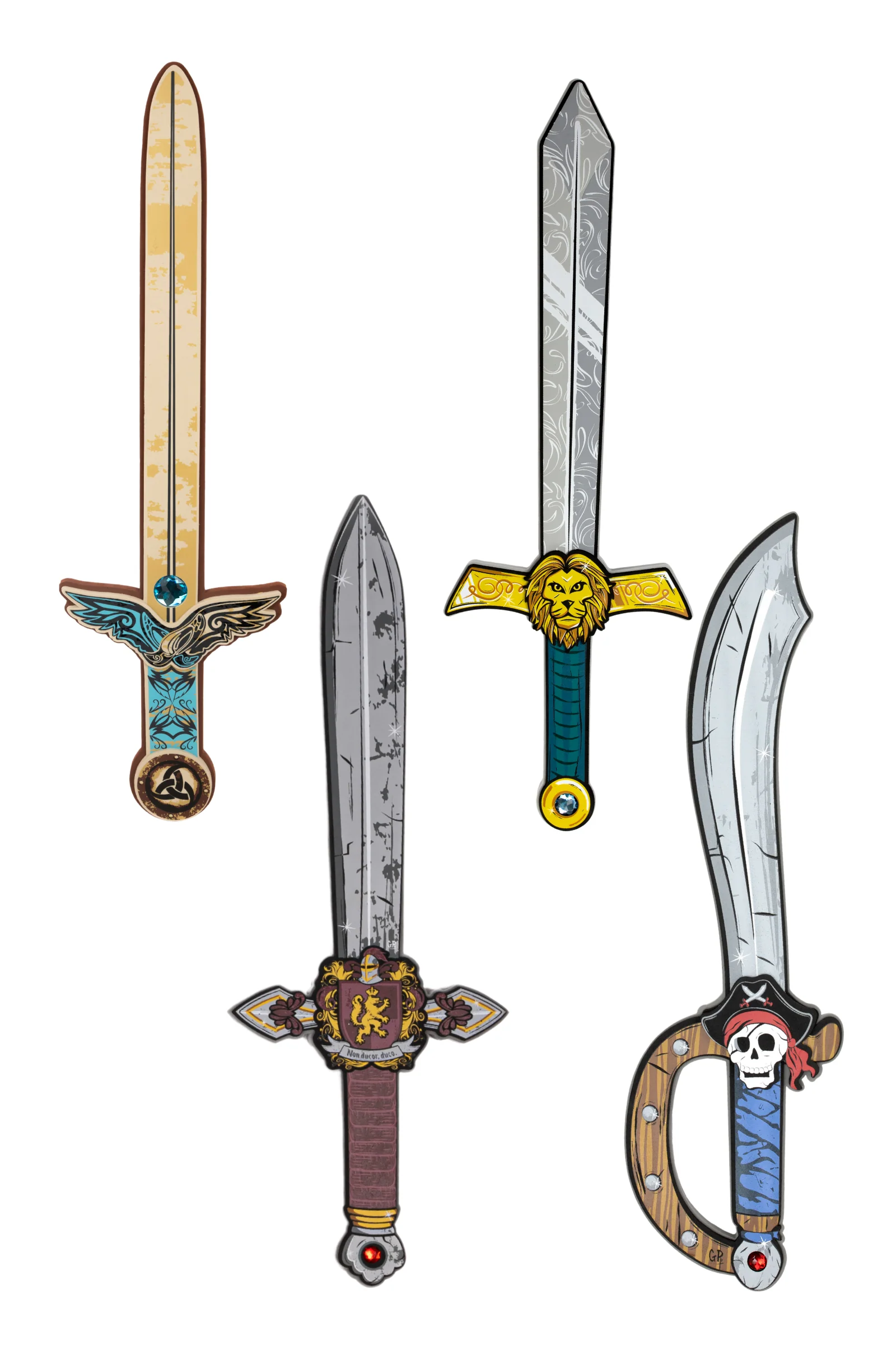4 Piece Knights Honour Lionheart EVA Foam Sword Bundle