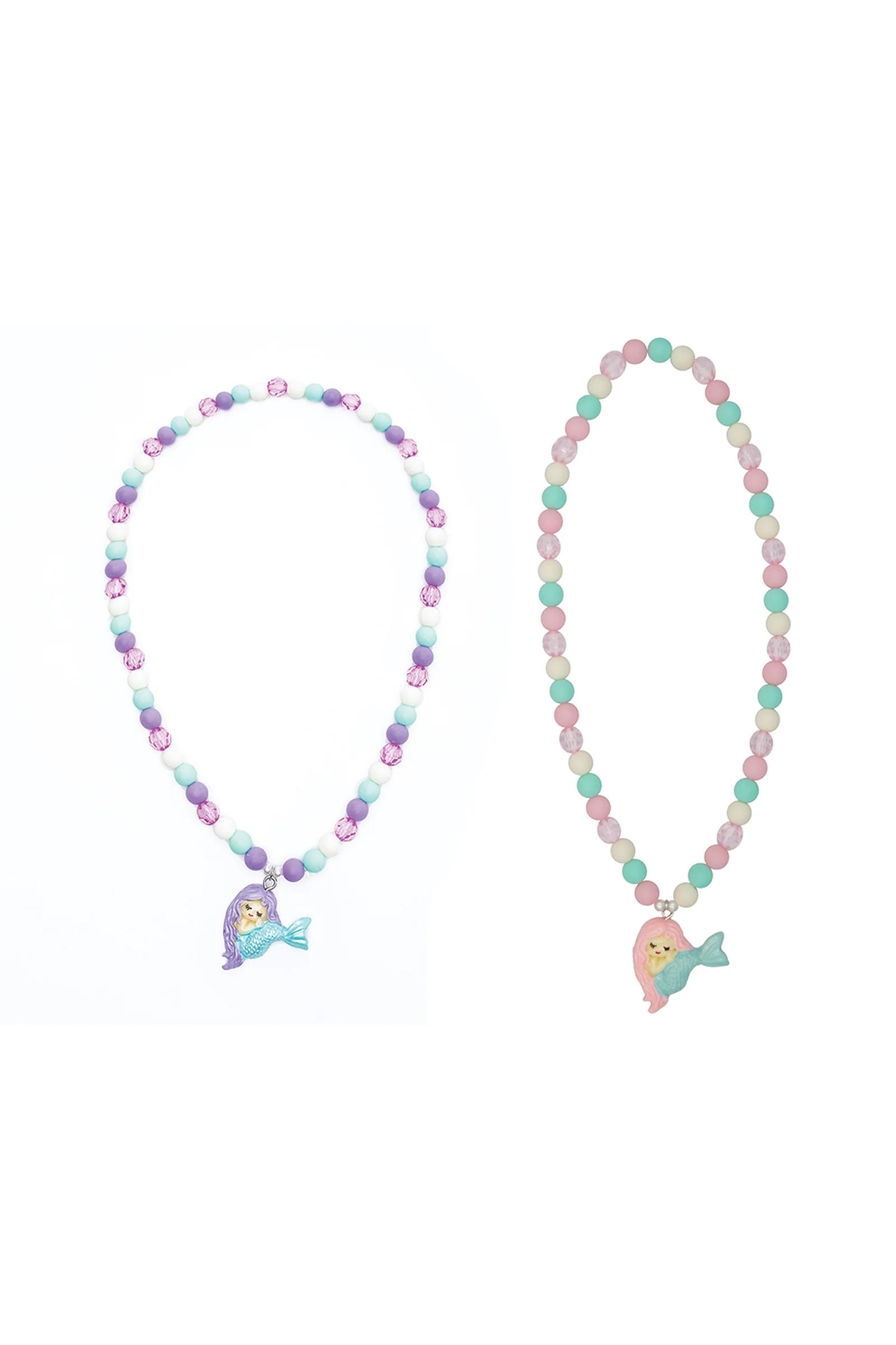 Matte Mermaid Necklaces, 2pcs Assorted