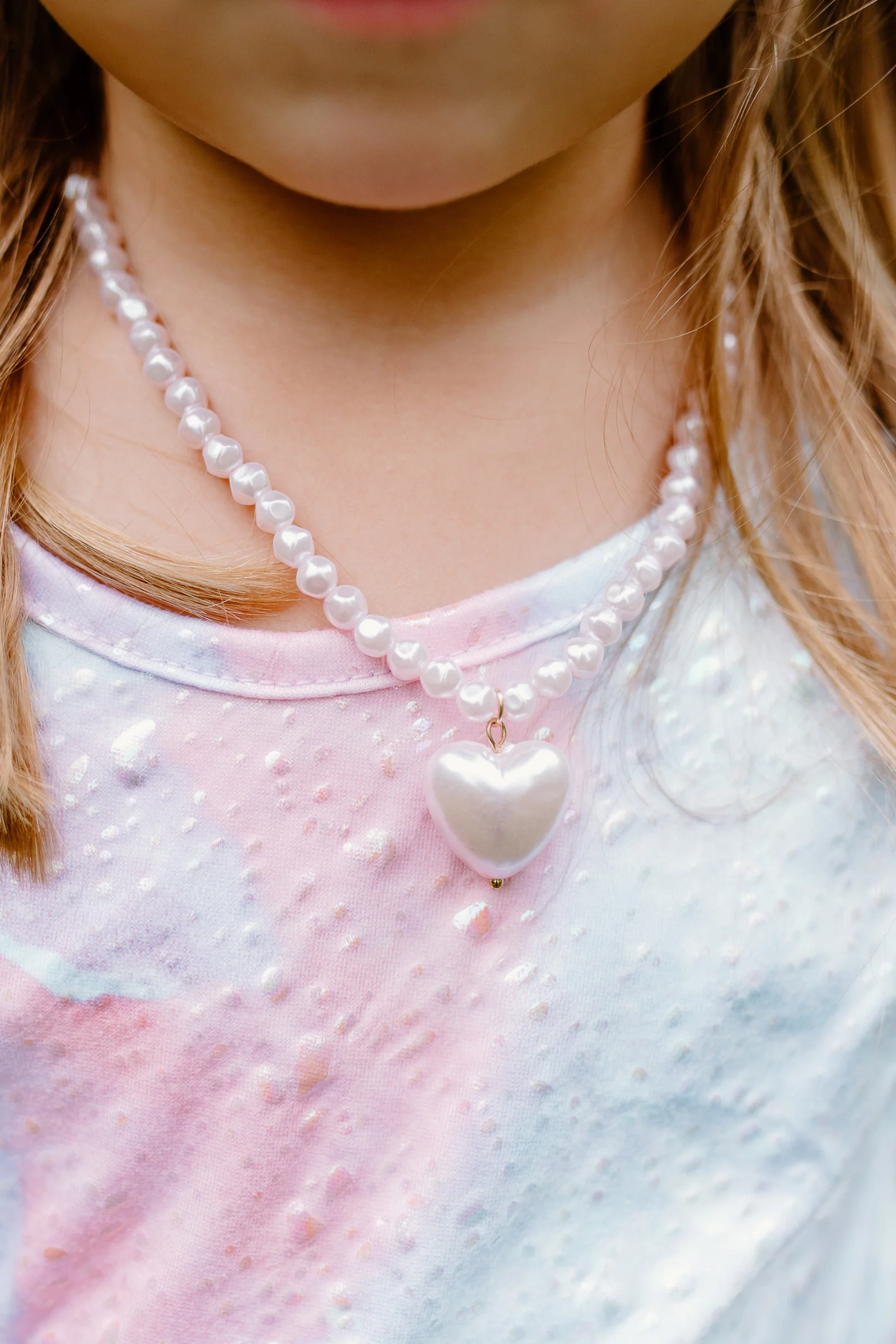 Pink Pearl Heart Necklace - Image 2